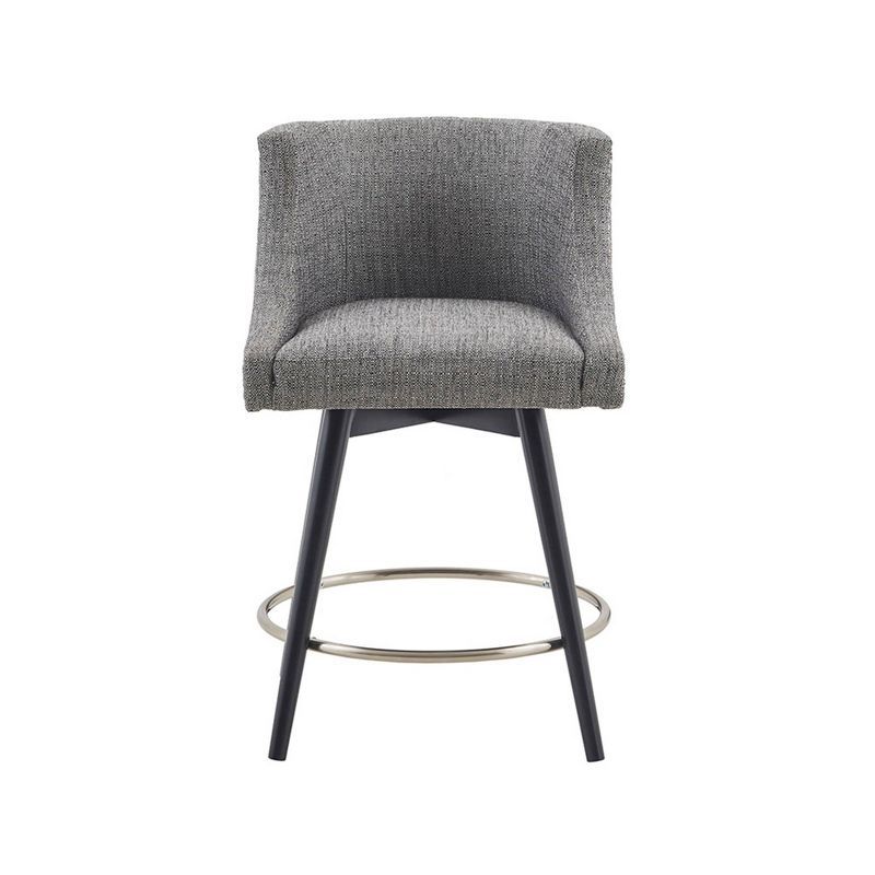 Mateo Gray Wood and Metal Swivel Counter Stool