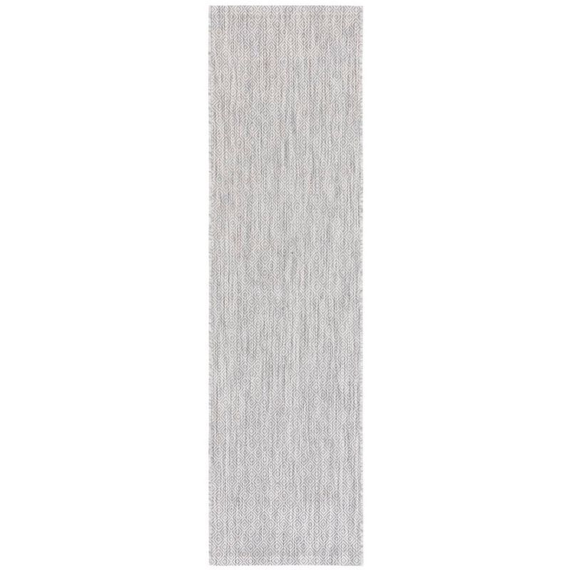 Elegant Gray 27"x14" Reversible Flat-Woven Synthetic Runner Rug