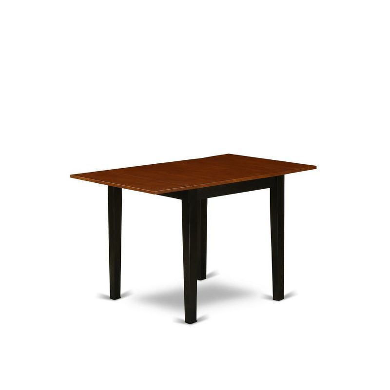 Contemporary Extendable Solid Wood Dining Table in Black & Cherry