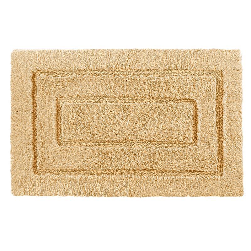 Gold Cotton Non-Slip Bath Rug with Elegant Design