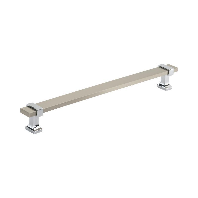 Overton Satin Nickel and Polished Chrome Cabinet Drawer Pull