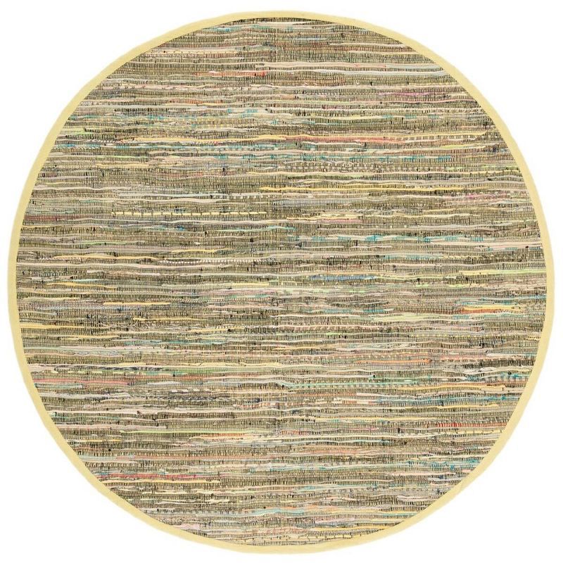 Handmade Multicolor Cotton Round Flat Woven Rug