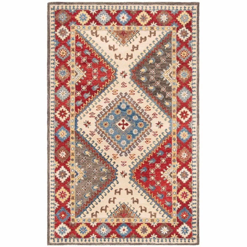 Antiquity Red and Ivory Hand-Tufted Wool Area Rug