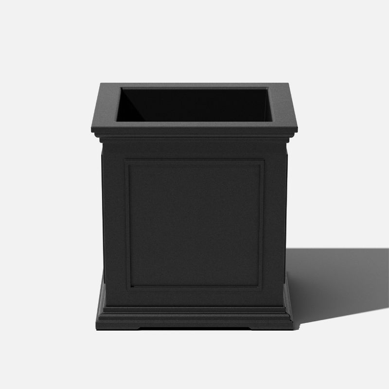 Brixton Black Recycled Plastic 20-inch Cube Planter