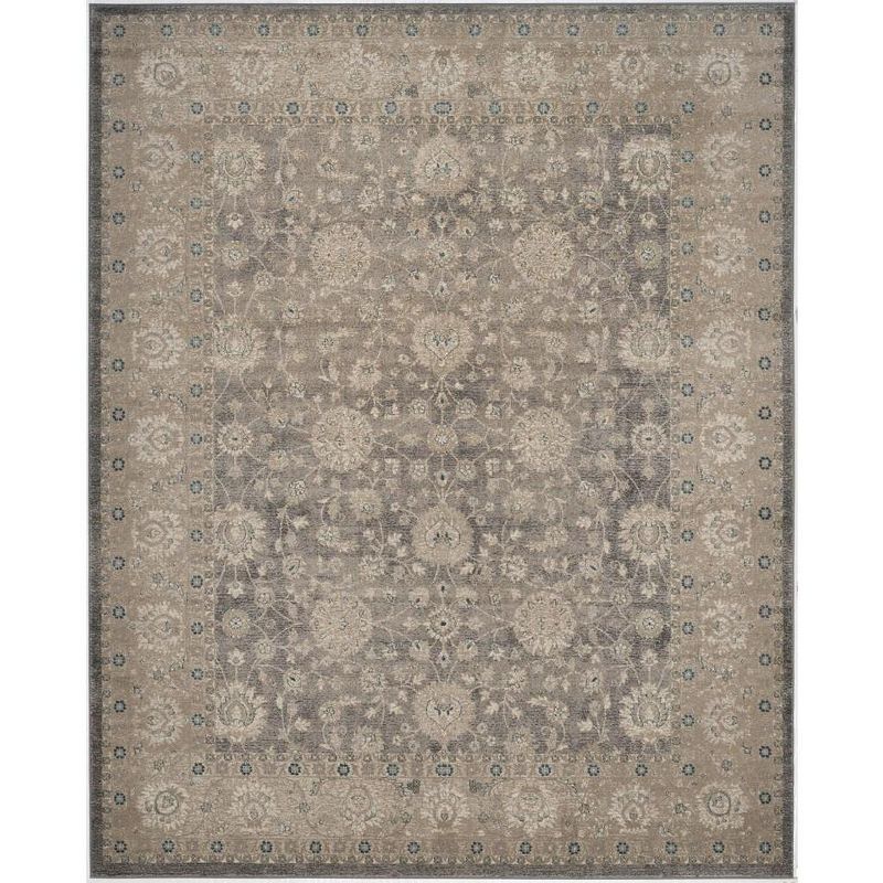 Elegant Gray Synthetic 8' x 10' Easy-Care Area Rug