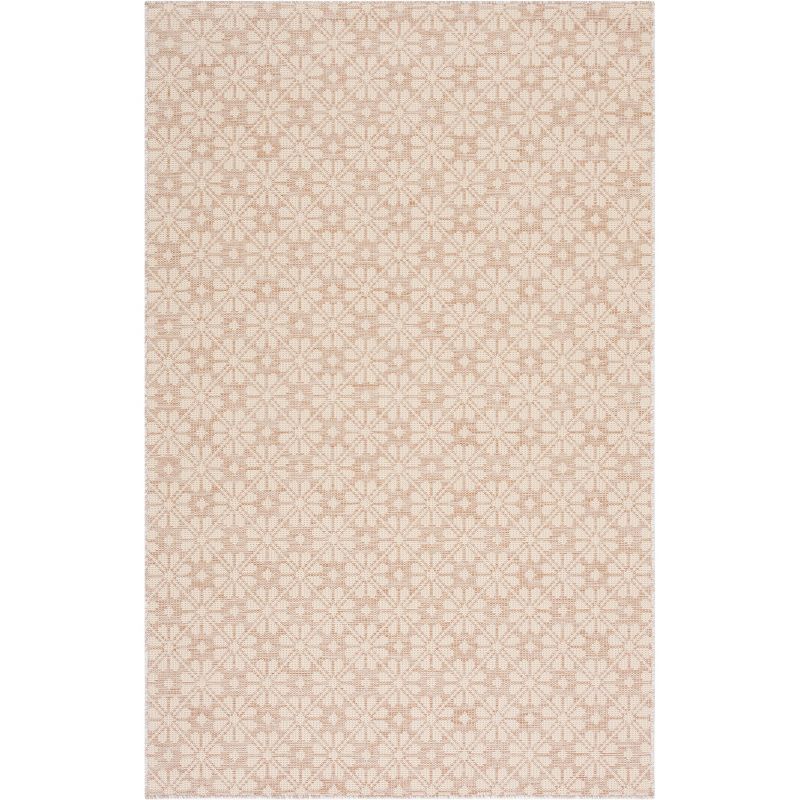 Martha Stewart Natural Beige 77" Hand-Knotted Synthetic Area Rug