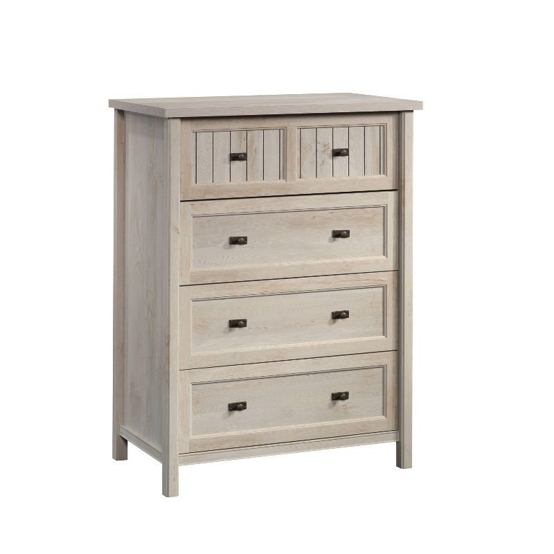 Chalked Chestnut 4-Drawer Spacious Dresser with Slat-Front Detail