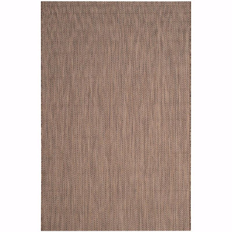 Taupe and Greige Rectangular Synthetic Outdoor Area Rug