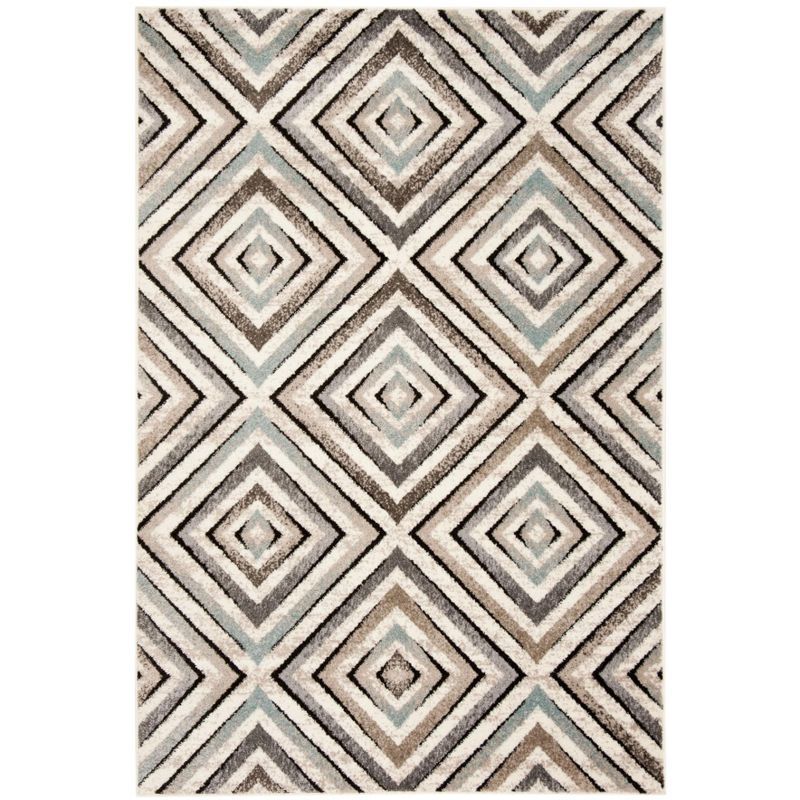 Amsterdam Cream and Beige Geometric 4' x 6' Area Rug