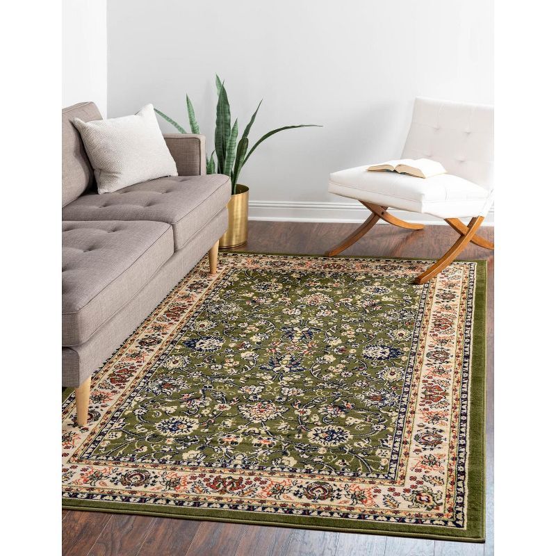 Olive and Ivory Synthetic 9' x 12' Reversible Area Rug