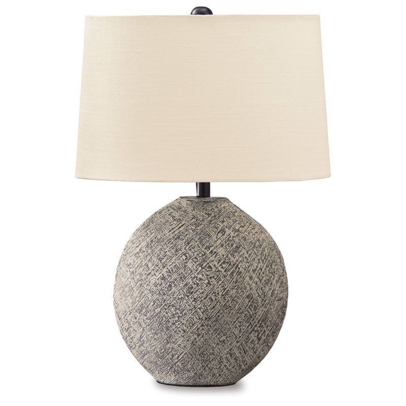 Harif Contemporary Beige & Black Paper Composite Table Lamp Set