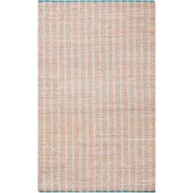 Aqua Cotton Hand-Knotted 3' x 5' Rectangular Area Rug