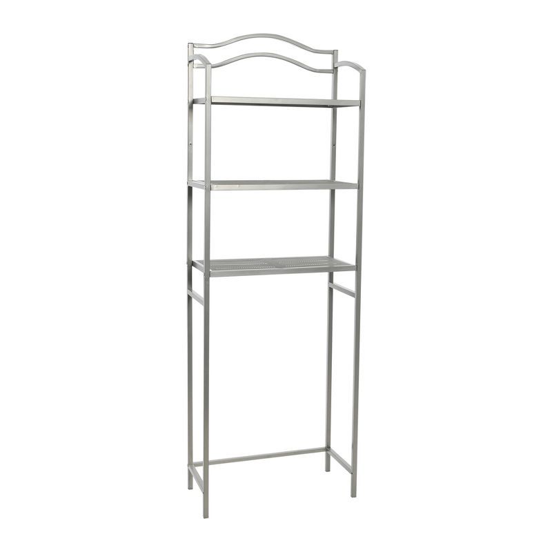 Silver 3-Tier Metal Over-the-Toilet Storage Shelf