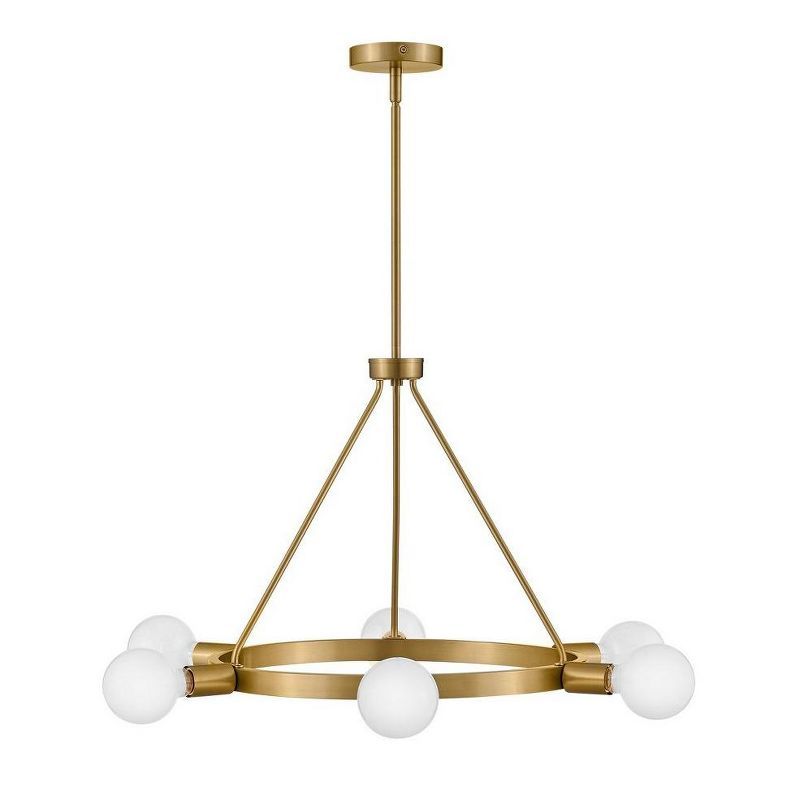 Lark Orla 6-Light Lacquered Brass Chandelier with Adjustable Height