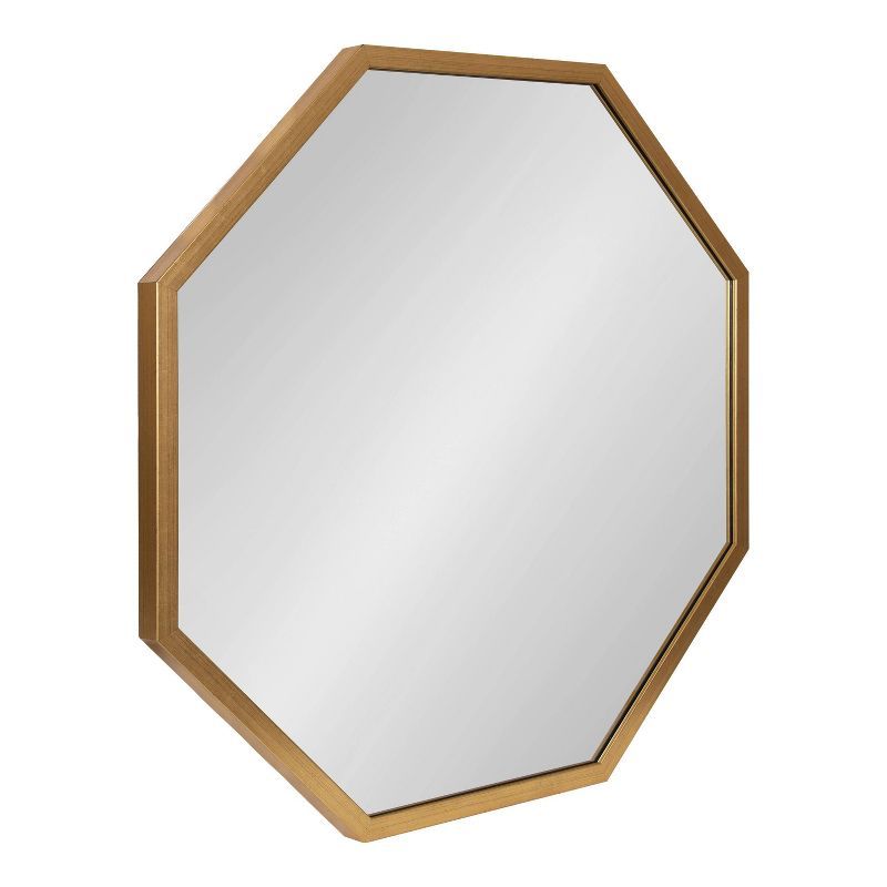 Gold Octagon Geometric Framed Wall Mirror, 28 x 28