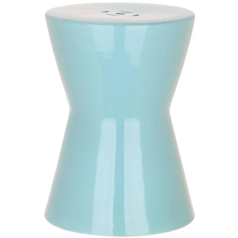 Liana Light Blue Ceramic Hourglass Garden Stool