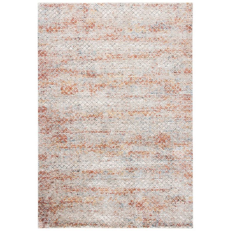 Valencia Beige and Rust Hand-knotted Synthetic Area Rug 4' x 6'