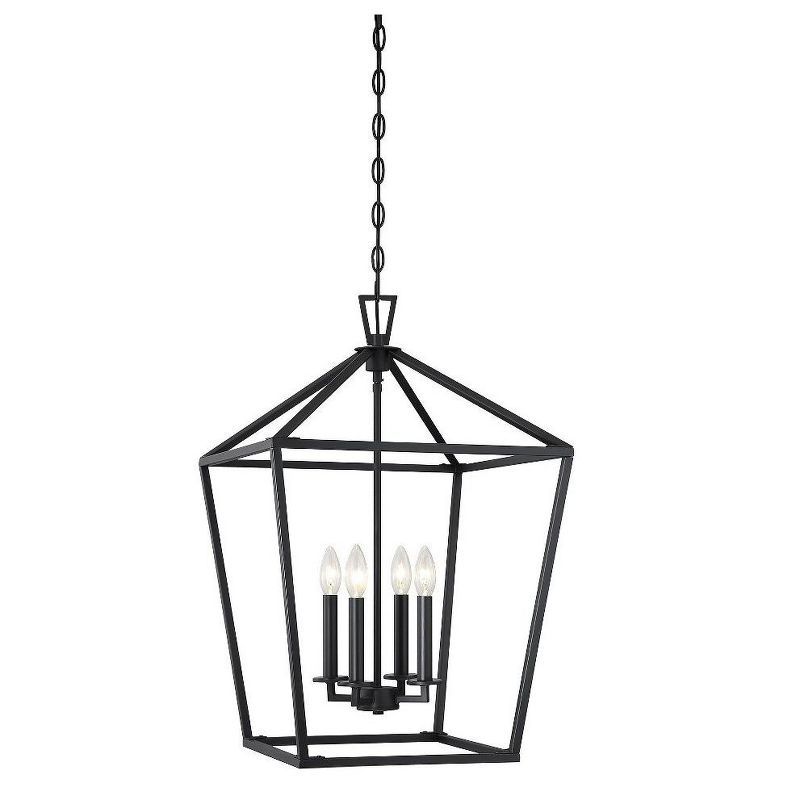 Townsend Matte Black 4-Light Open Lantern Pendant