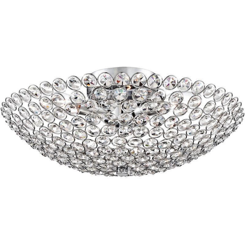 Geneva 16" Chrome Crystal Bowl Ceiling Light