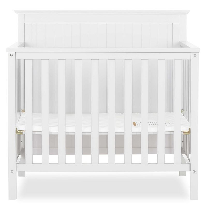 Ava White Pinewood 4-in-1 Convertible Mini Crib