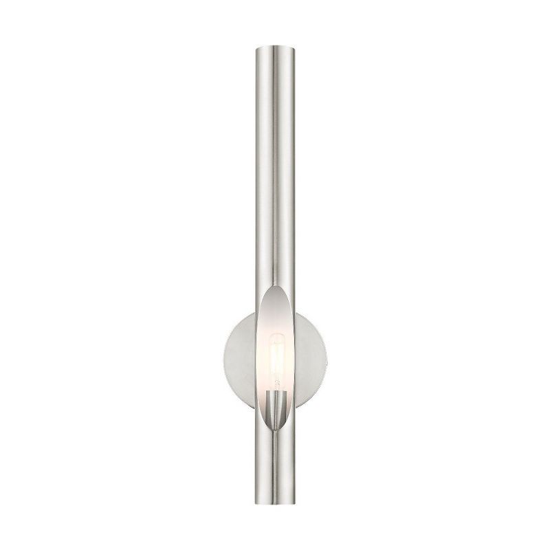 Acra Brushed Nickel Hand-Welded Sconce with Adjustable Light