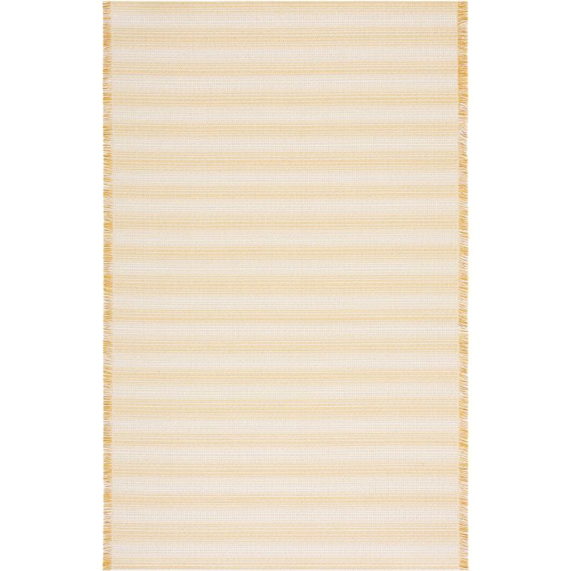 Ivory Gold Nomadic Stripe 8' x 10' Synthetic Area Rug