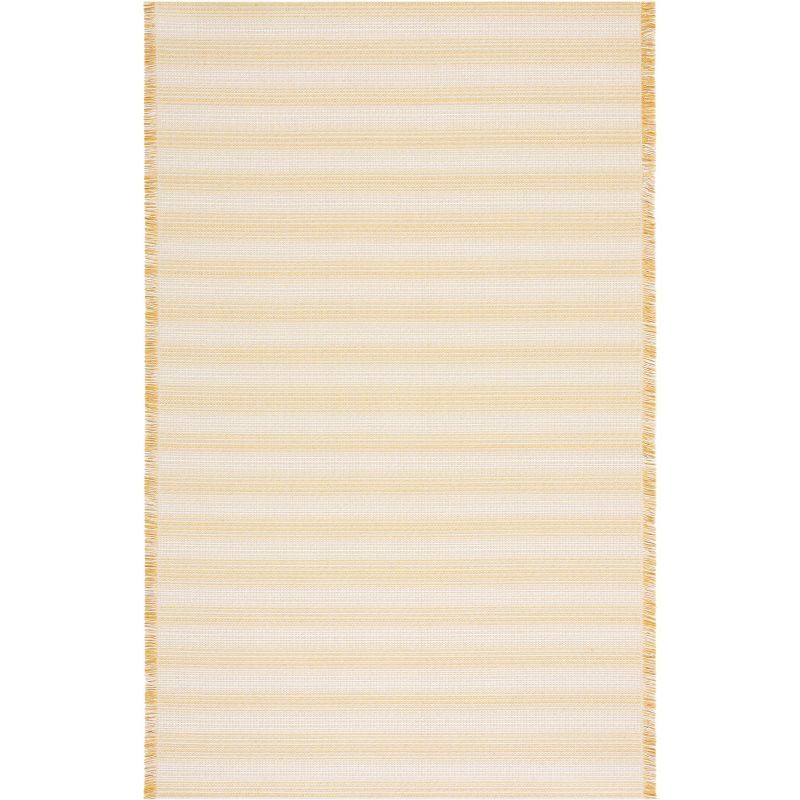 Ivory Gold Nomadic Stripe 8' x 10' Synthetic Area Rug