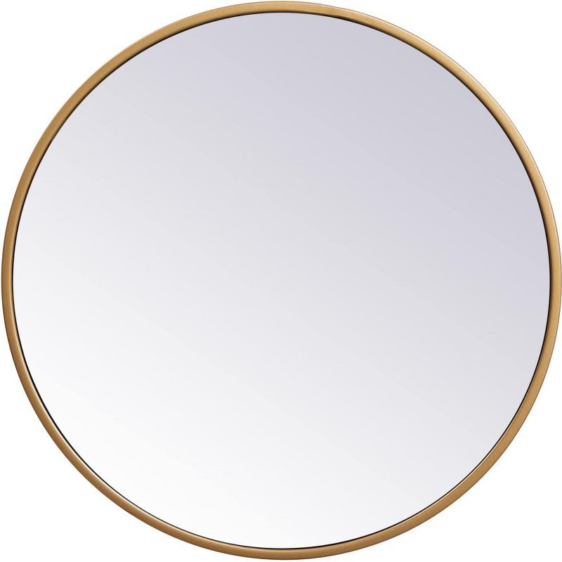 Contemporary Gold Wood Framed 18" Square Wall Mirror