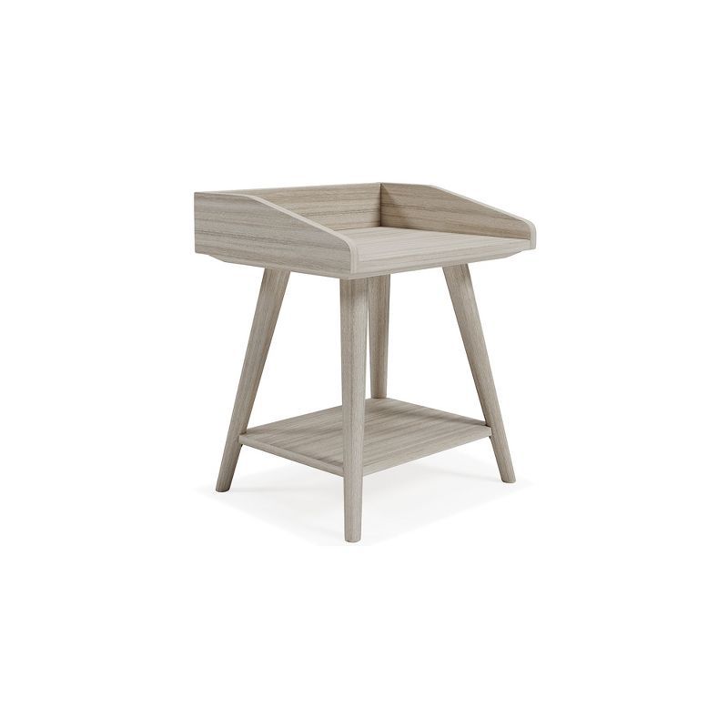 Blariden Transitional Beige Wood Accent Table with USB Chargers