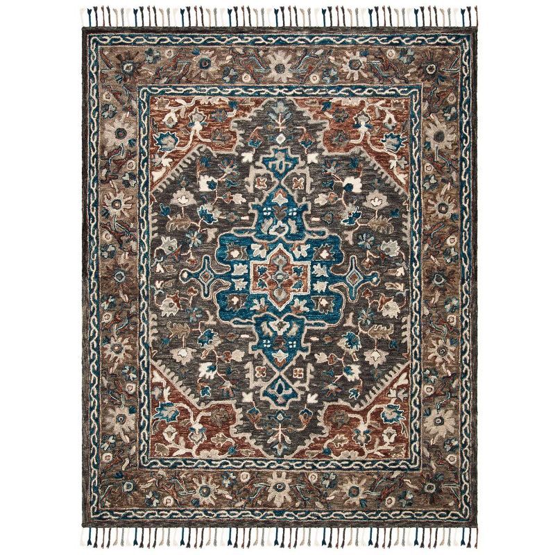 Aspen Charcoal and Light Brown Wool 8' x 10' Area Rug