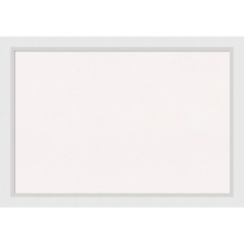 Blanco White Wood Framed Large Cork Bulletin Board