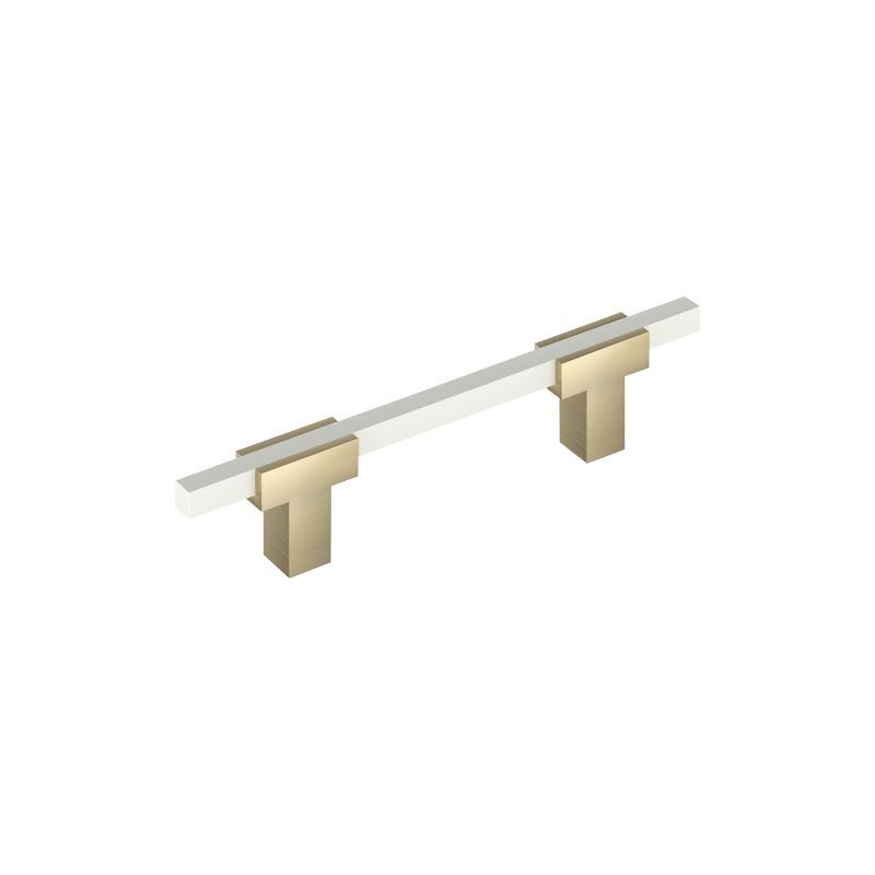 Golden Champagne and White 3-3/4" Cabinet Bar Pull