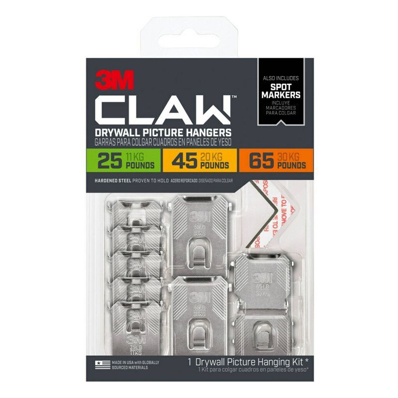 3M Claw Heavy Duty Drywall Picture Hanger Kit with Spot Markers