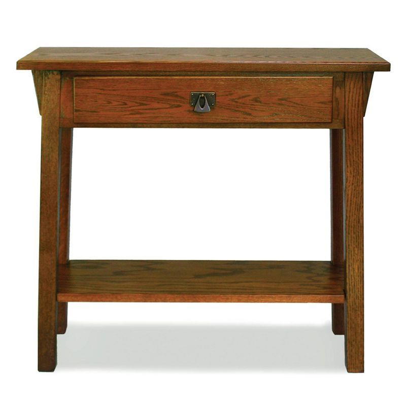 Russet Oak and Ash Wood Console Table with Storage