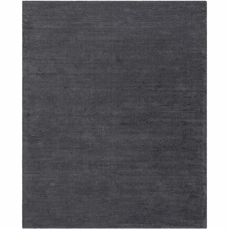 Charcoal Gray High Pile Wool Rectangular Rug 7'6" x 9'6"