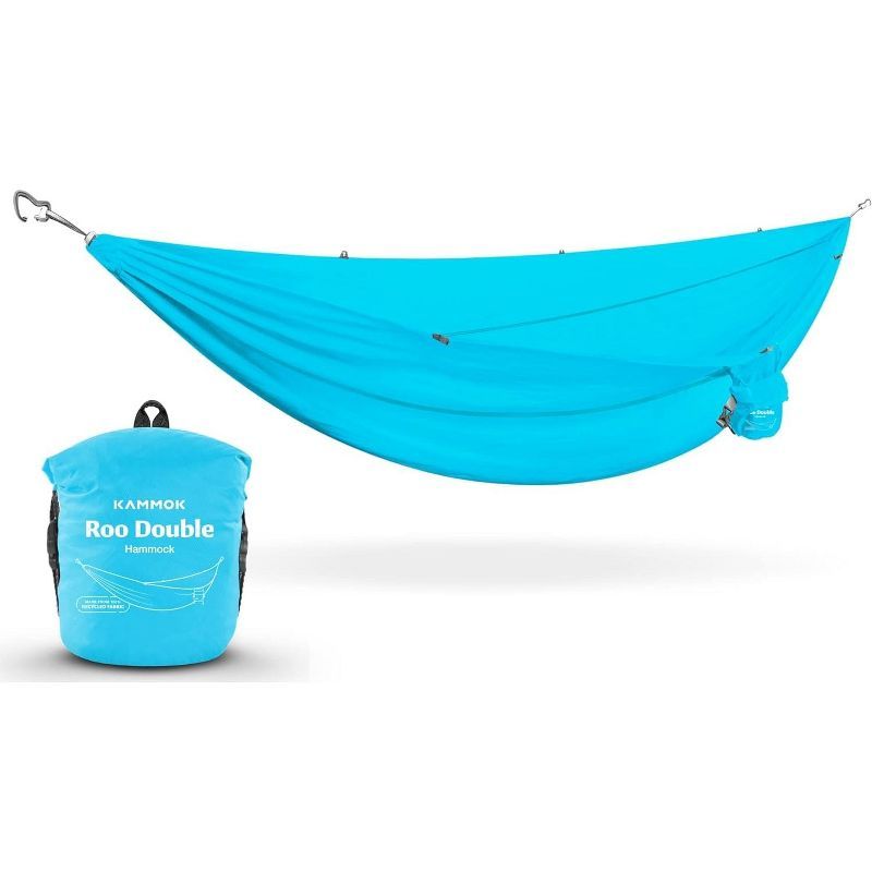 Sky Blue Double Camping Hammock with Gear Loops