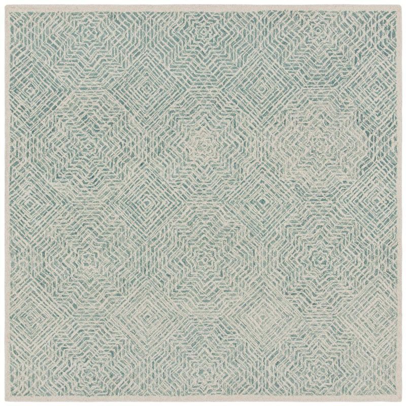 Hand-Tufted Capri Blue Wool 7' Square Area Rug