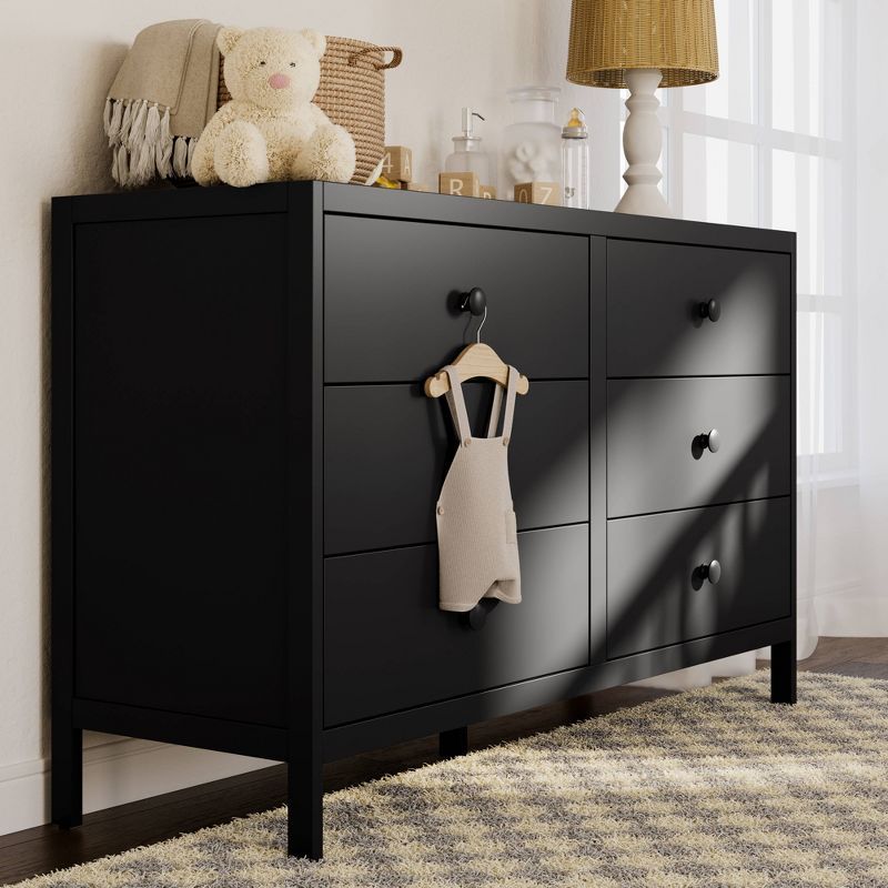 Black Double Nursery Dresser with GREENGUARD Certification