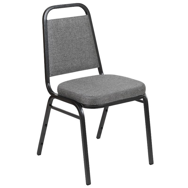 Gray Fabric and Metal Stacking Banquet Chair