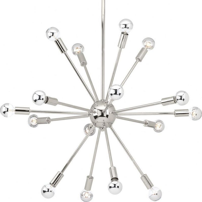 Ion 16-Light Polished Nickel Space-Age Chandelier