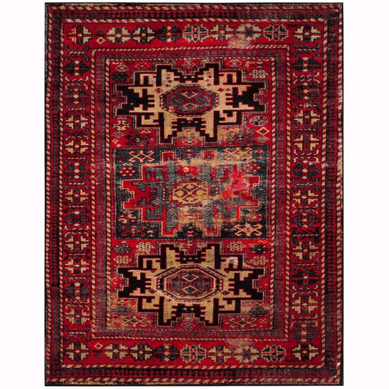 Elegant Red & Multi 9' x 12' Hand-Knotted Wool Blend Persian Area Rug