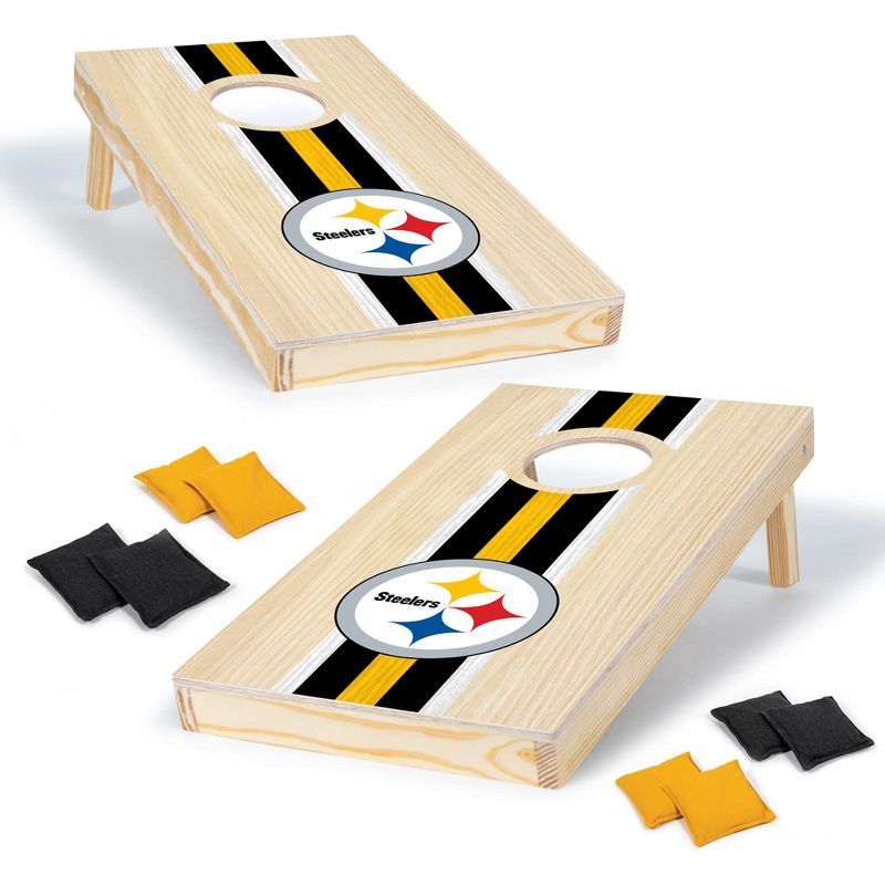 NFL Pittsburgh Steelers Small Wood Cornhole Set with Bean Bags