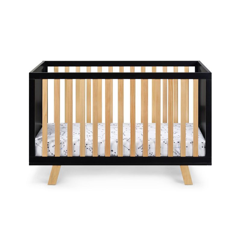 Livia 3-in-1 Convertible Black and Natural Island Crib