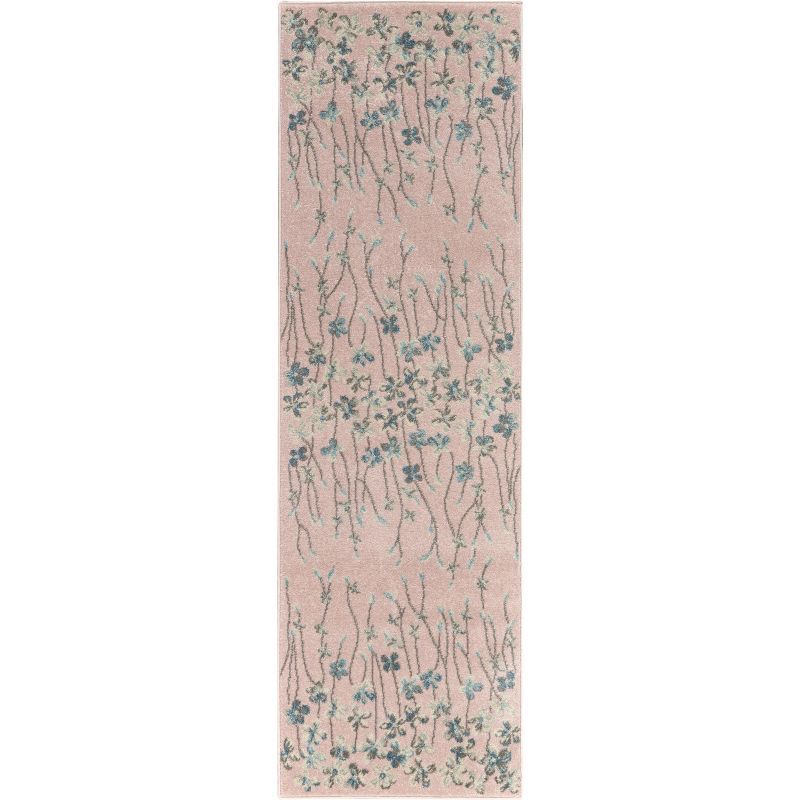 Bohemian Blossom Pink Floral Soft Viscose Area Rug