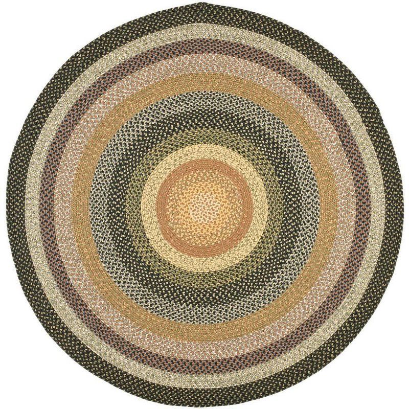 Handwoven Reversible Braided Blue Round Rug - Easy Care, 4' Diameter