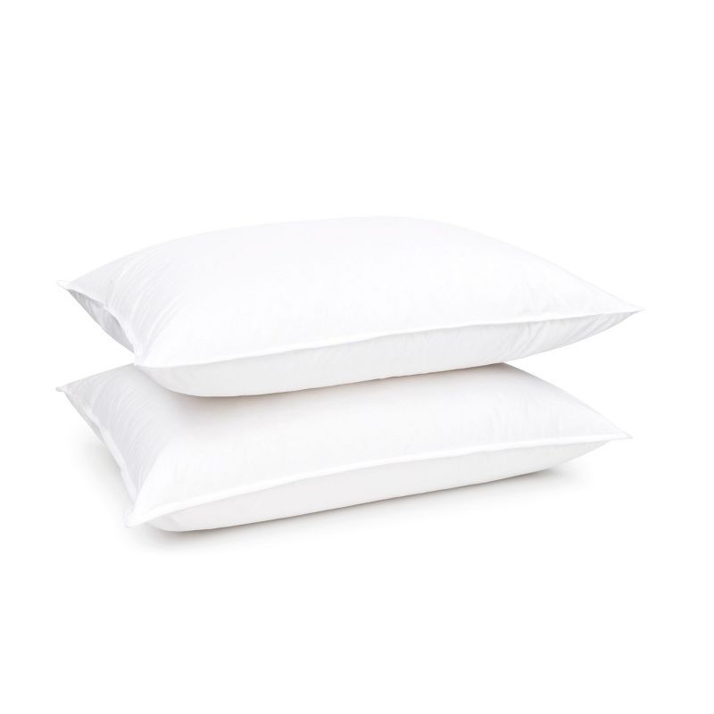 Queen Size White Cotton Down Alternative Bed Pillows - Set of 2