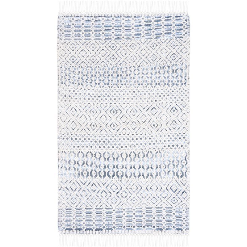 Hand-Tufted Casablanca Blue Wool Shag Area Rug 8' x 10'