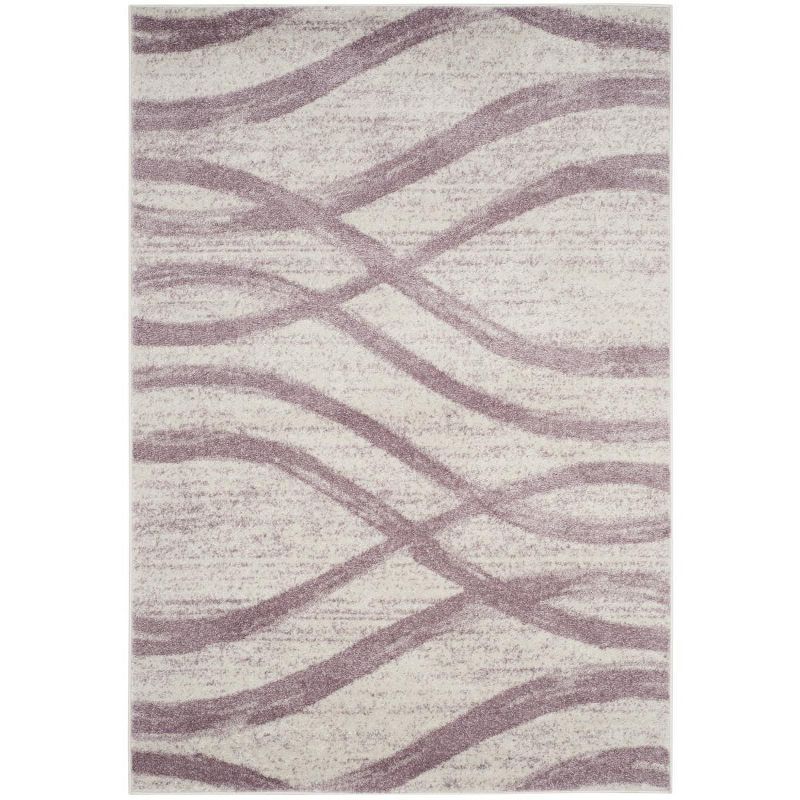 6' x 9' Gray and Purple Abstract Synthetic Area Rug