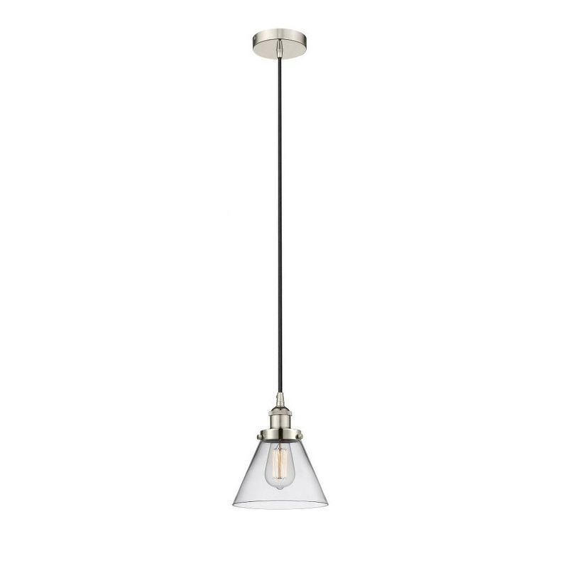 Edison 10'' Polished Nickel Clear Glass Mini Pendant Light