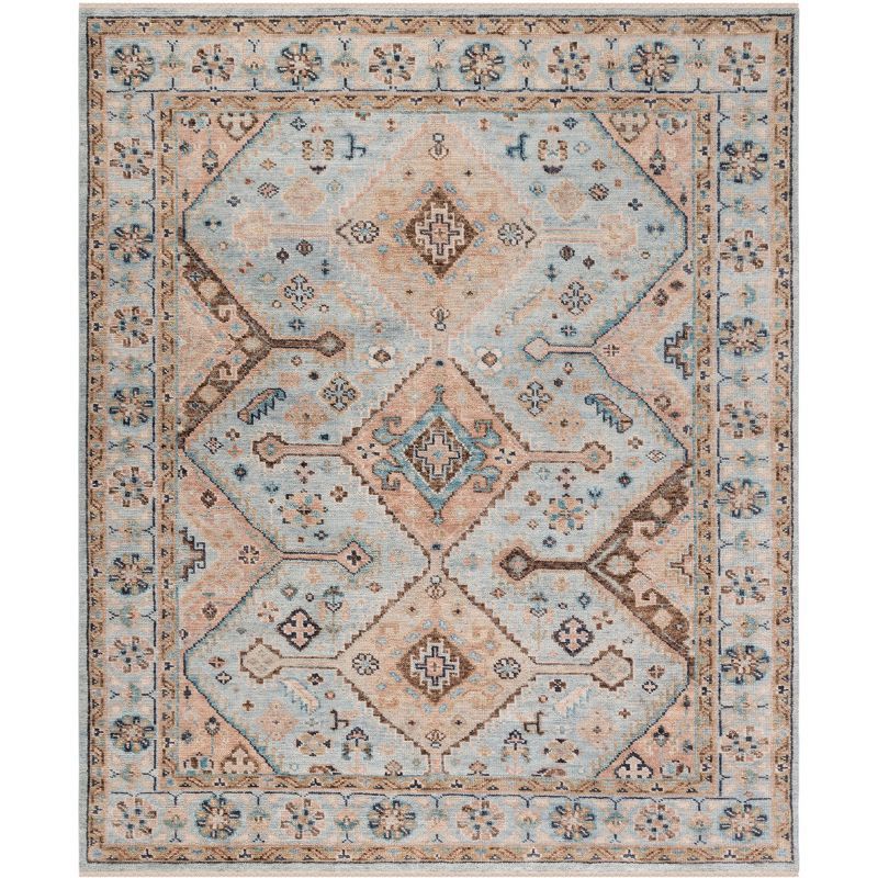 Hand-Knotted Light Blue Wool and Cotton 6' x 9' Rug